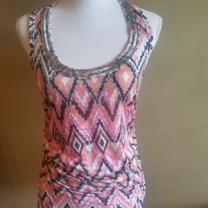 INC Womens Racerback Blouse Size L
